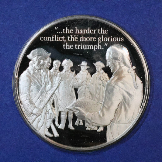 1973 Postmasters of America STERLING SILVER Art Round - No. 37 Colonial Communication