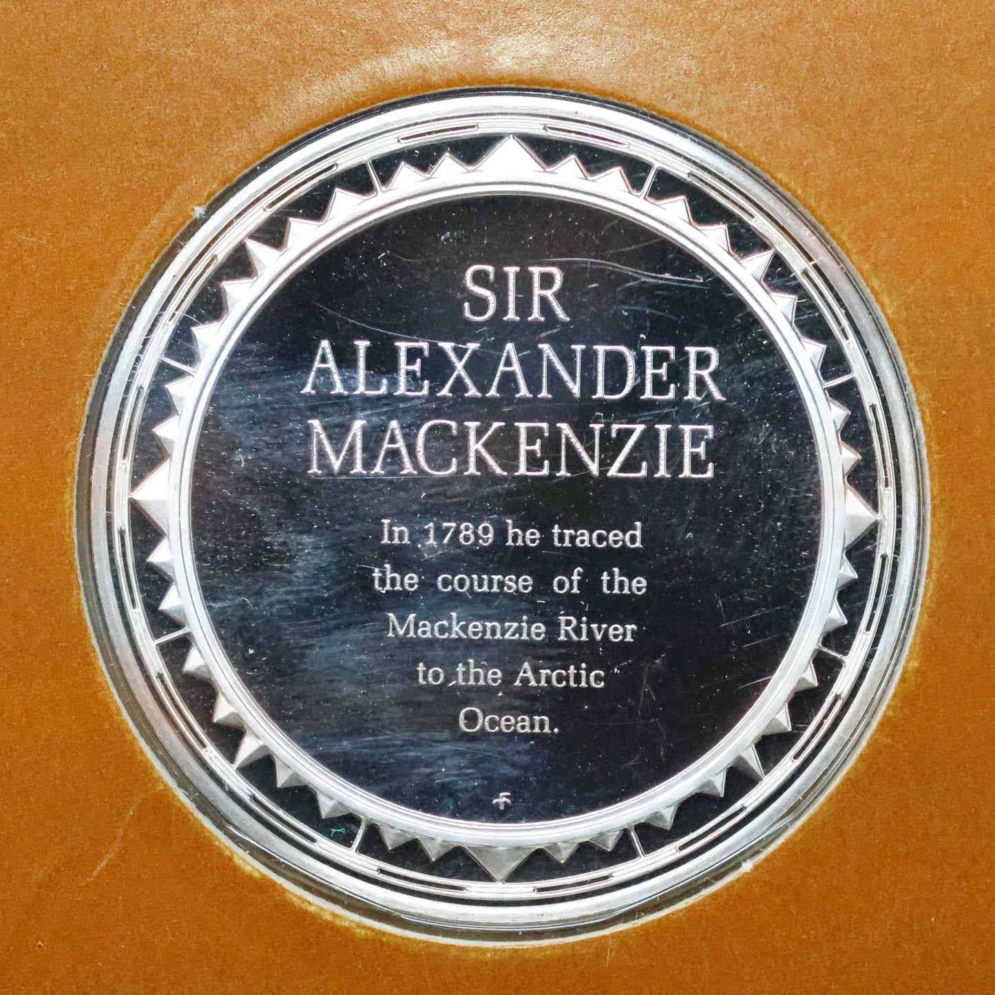 Franklin Mint The Great Explorers STERLING SILVER Art Round - Sir Alexander Mackenzie