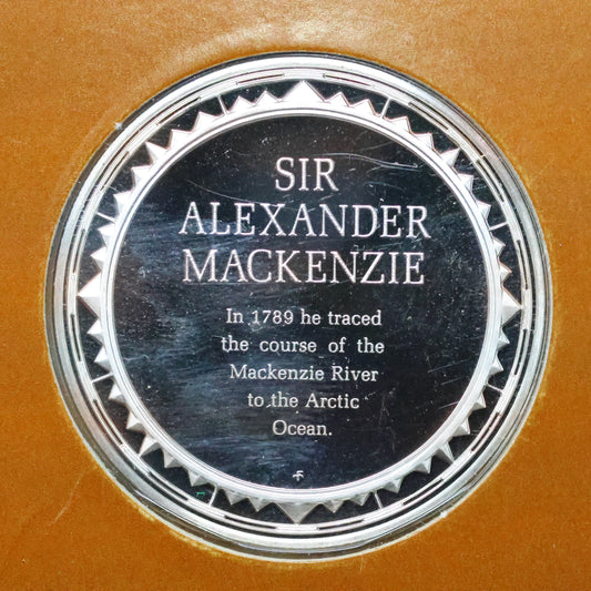 Franklin Mint The Great Explorers STERLING SILVER Art Round - Sir Alexander Mackenzie