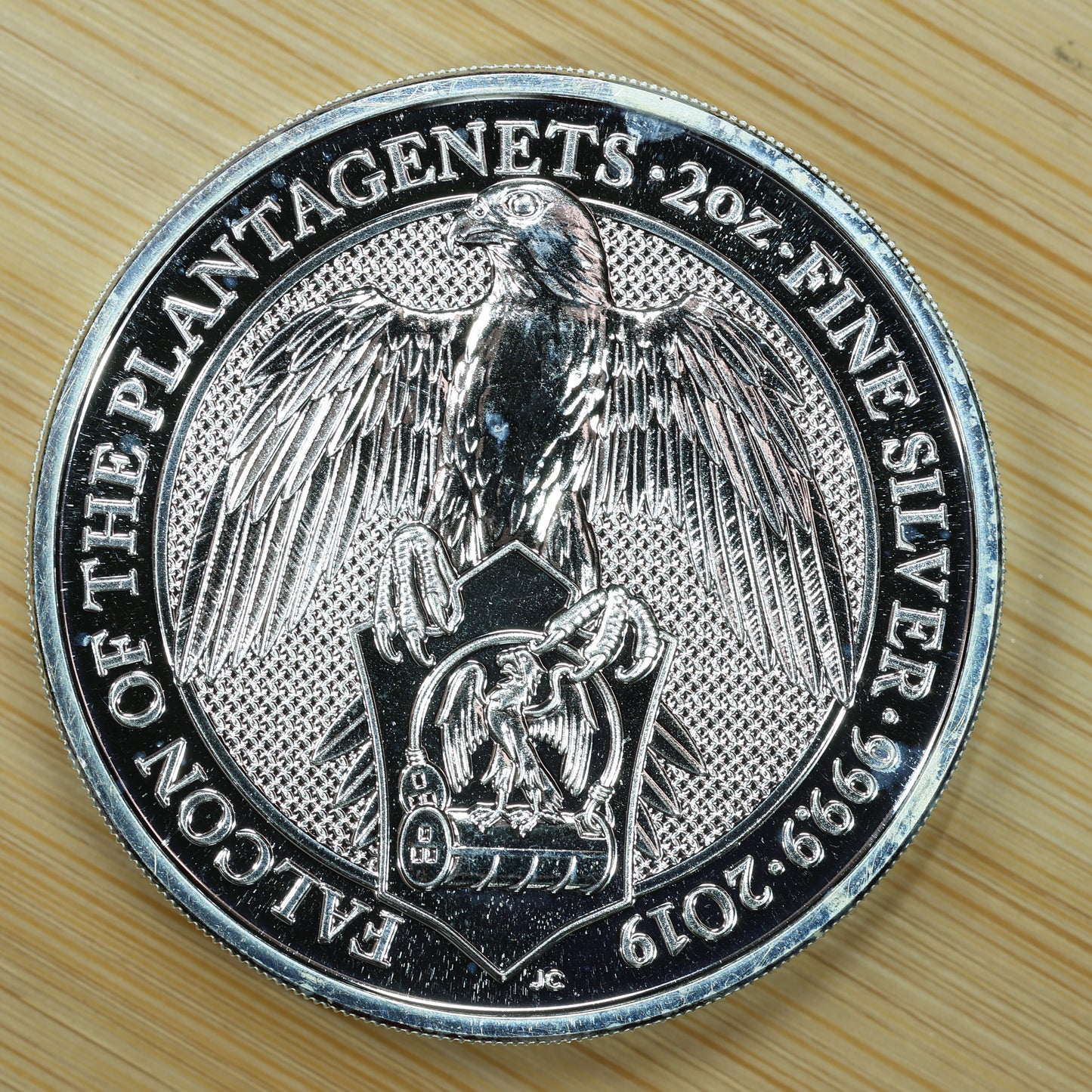 2019 GB 2 oz Silver Queens Beasts Falcon of the Plantagenets Exact Coin Pictured