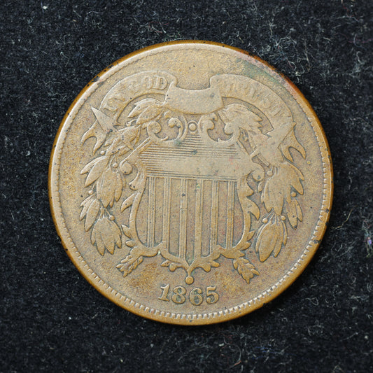 1865 2c Two Cent Piece United States