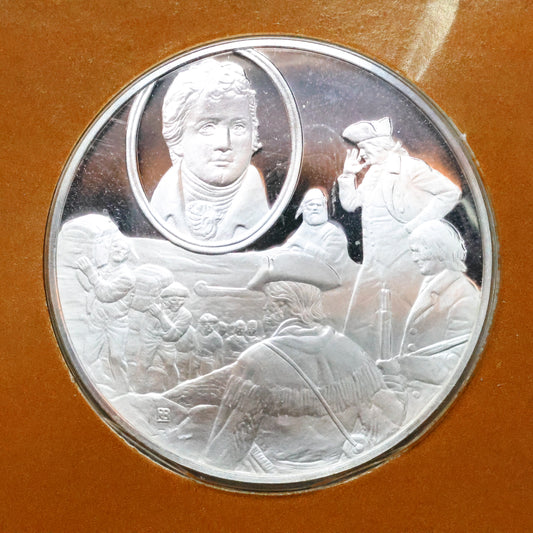 Franklin Mint The Great Explorers STERLING SILVER Art Round - Sir Alexander Mackenzie