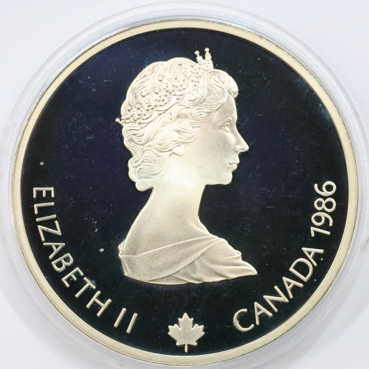 1986 Canada $20 .925 Fine Silver Calgary Winter Olympic Coin - Free Style Skiing w/ Capsule