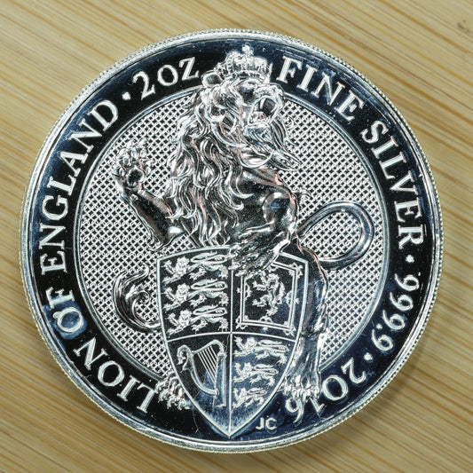 2016 GB 2 oz Silver Queens Beasts Lion of England Exact Coin Pictured