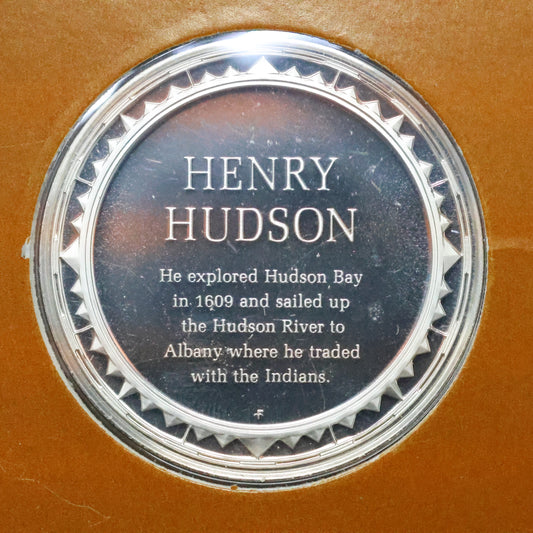 Franklin Mint The Great Explorers STERLING SILVER Art Round - Henry Hudson