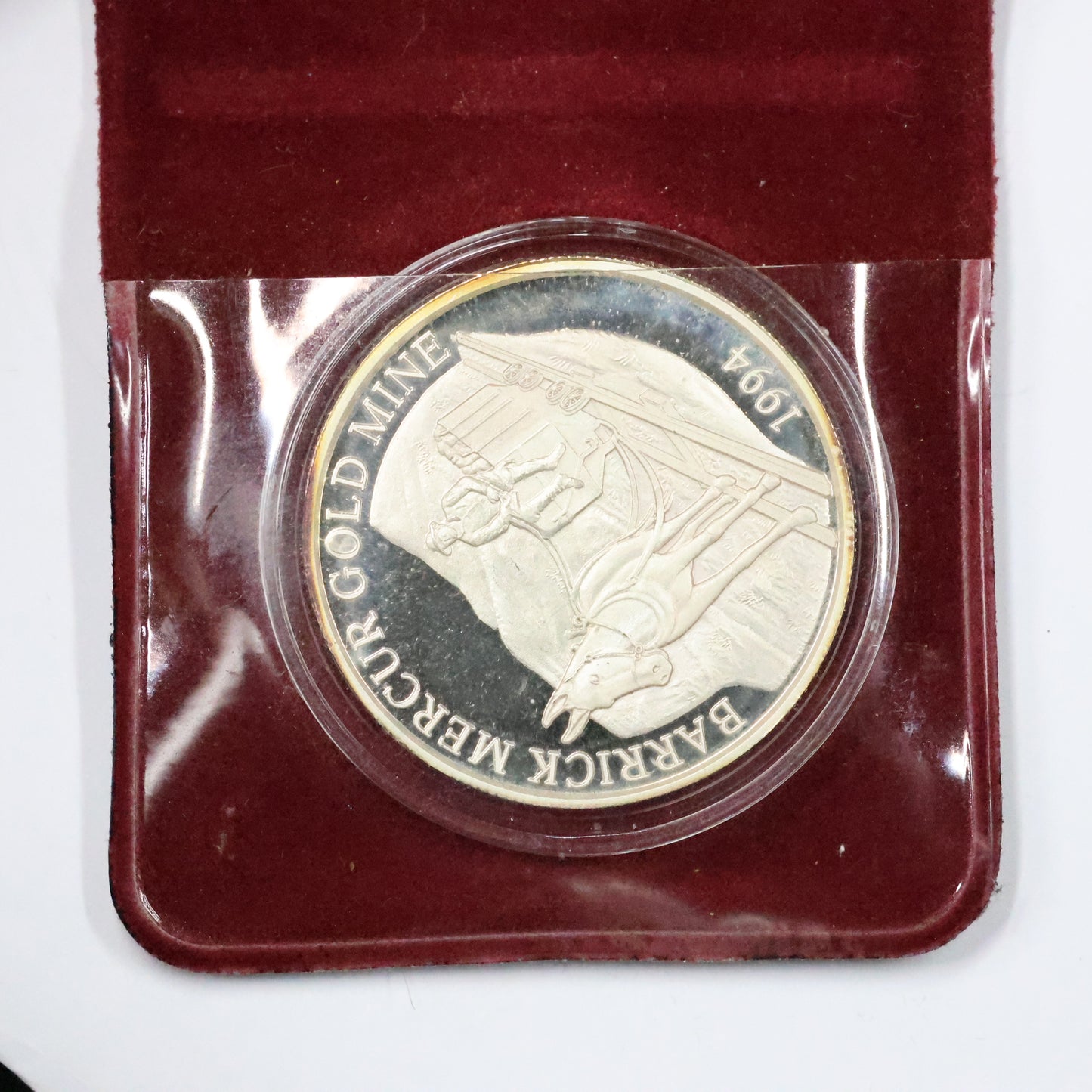 1994 Barrick Mercur Gold Mine Utah The Miner 1 oz .999 Fine Silver Round