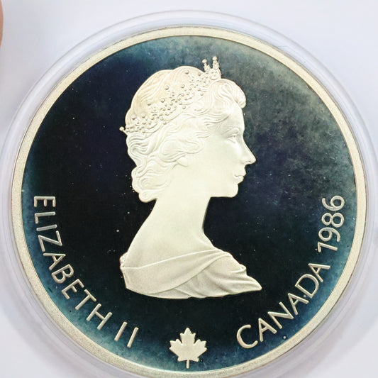 1986 Canada $20 .925 Fine Silver Calgary Winter Olympic Coin - Biathlon w/ Capsule