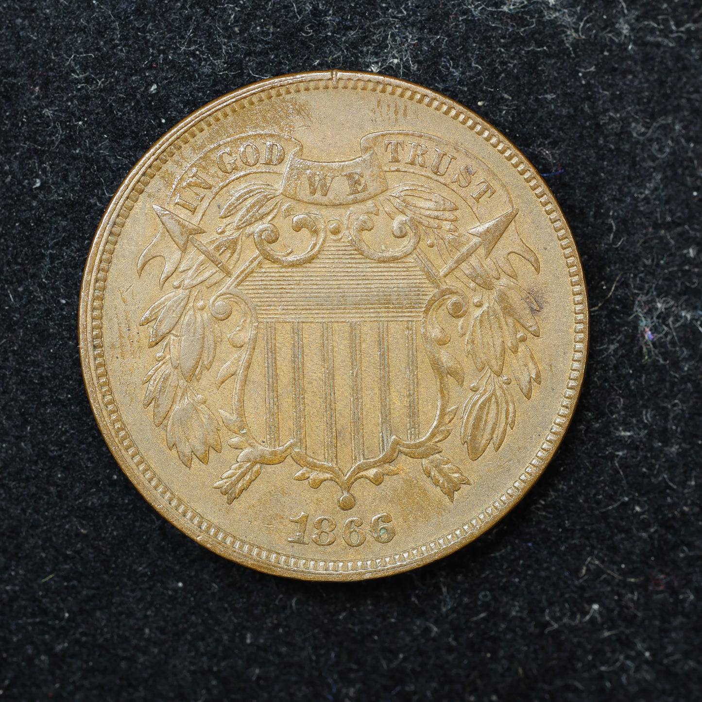 1866 2c Two Cent Piece United States