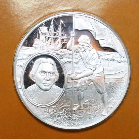Franklin Mint The Great Explorers STERLING SILVER Art Round - Abel Janszoon Tasman
