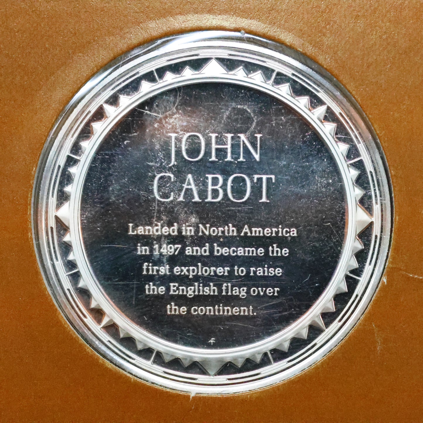 Franklin Mint The Great Explorers STERLING SILVER Art Round - John Cabot