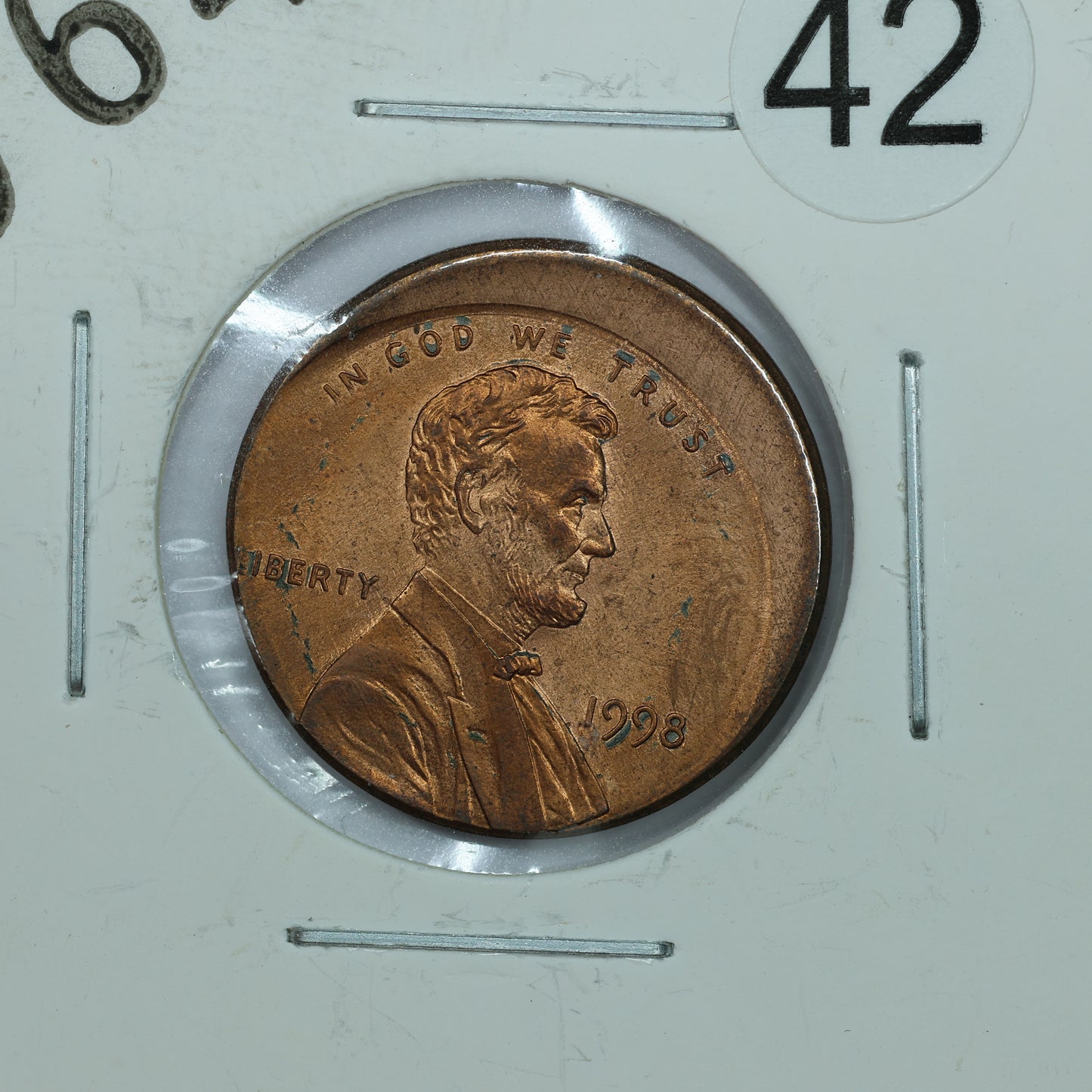 1998 Lincoln Memorial Penny Offset Off Center Error