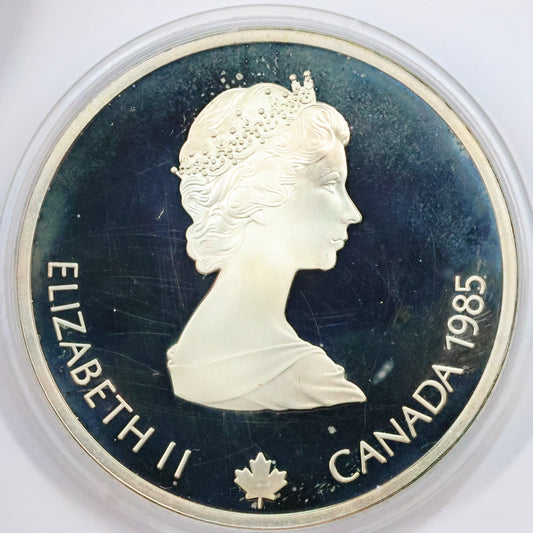 1985 Canada $20 .925 Fine Silver Calgary Winter Olympic Coin - Alpine Skiing w/ Capsule