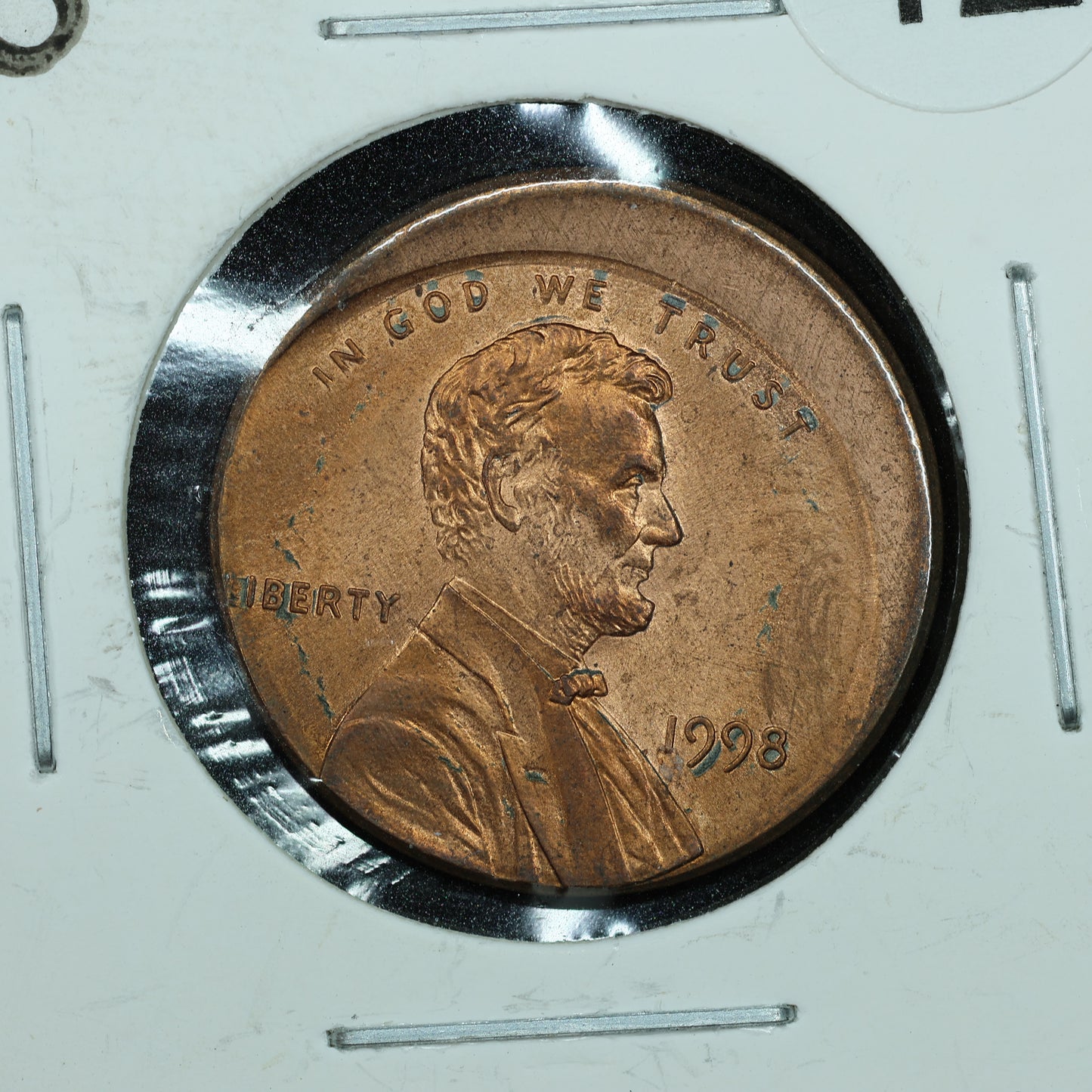 1998 Lincoln Memorial Penny Offset Off Center Error