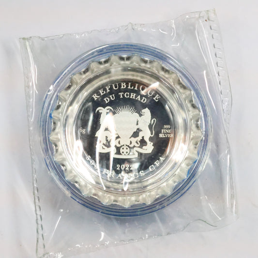 2022 Republique of Chad 6 gram Silver Pepsi Bottle Cap Sealed