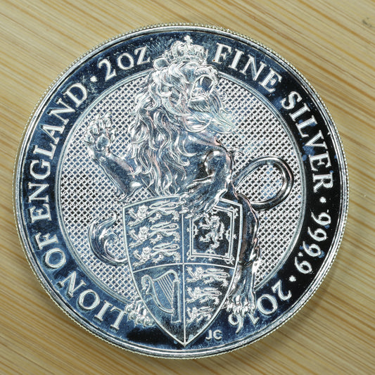 2016 GB 2 oz Silver Queens Beasts Lion of England Exact Coin Pictured