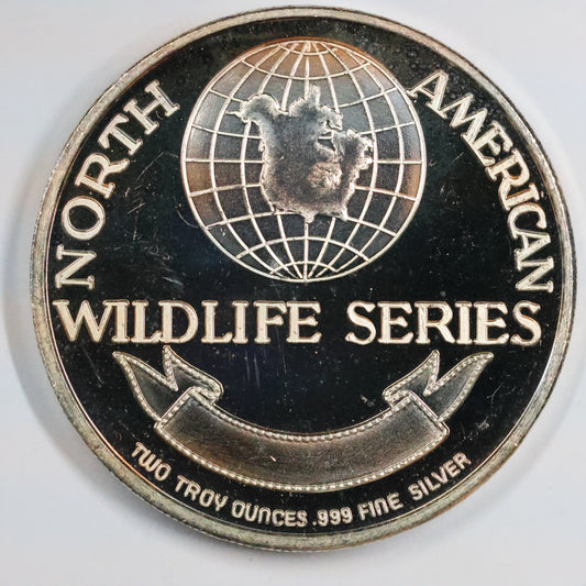 2 oz .999 Fine Silver Round - North American Wildlife Series Atlantic Salmon