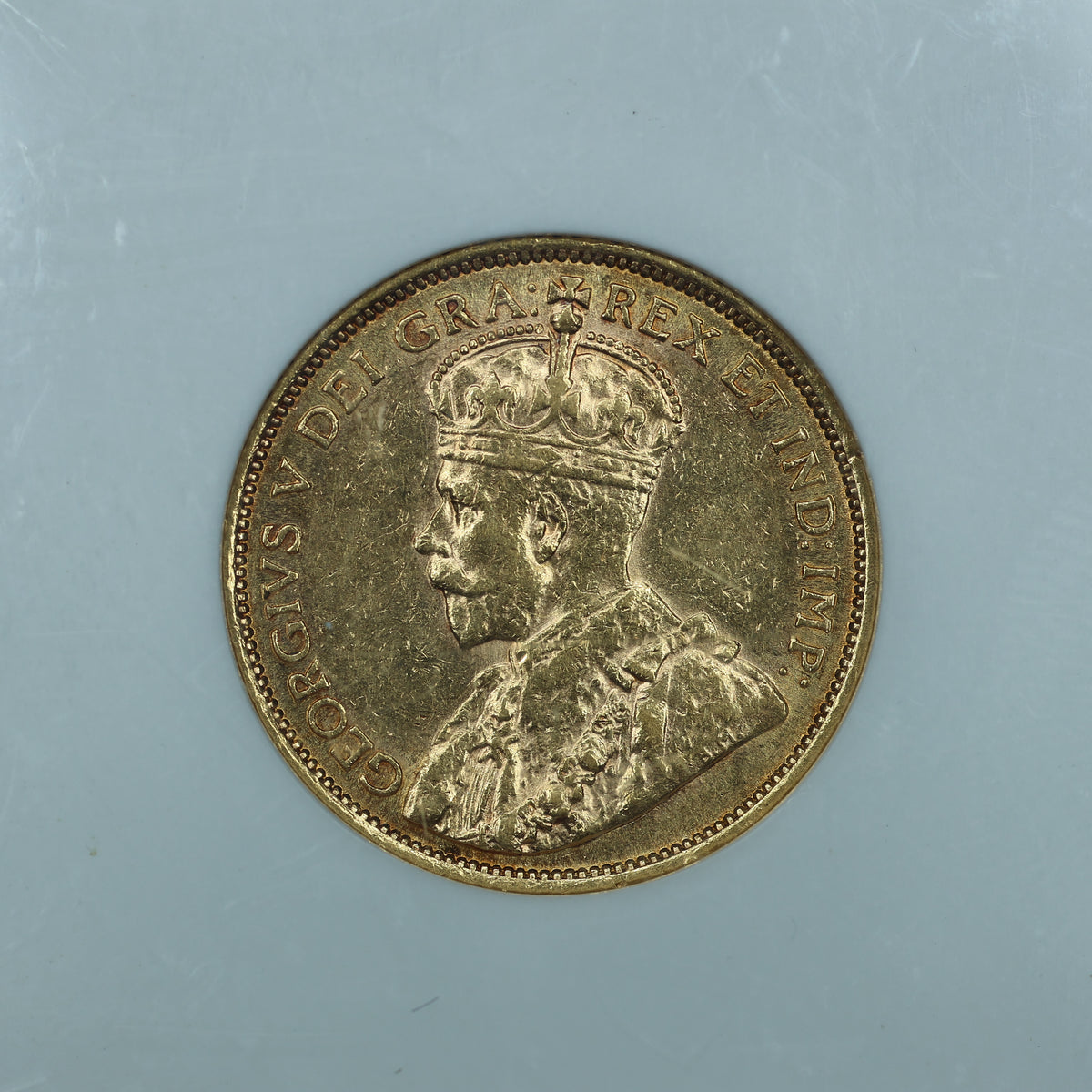 1912 Canada $5 Gold George V - NGC AU58