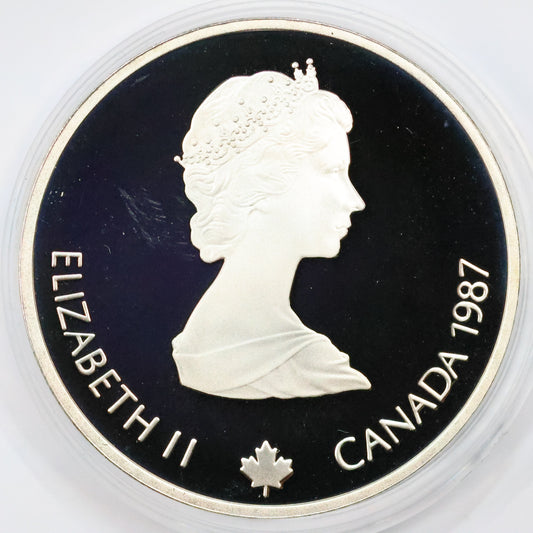 1987 Canada $20 .925 Fine Silver Calgary Winter Olympic Coin - Bobsled w/ Capsule