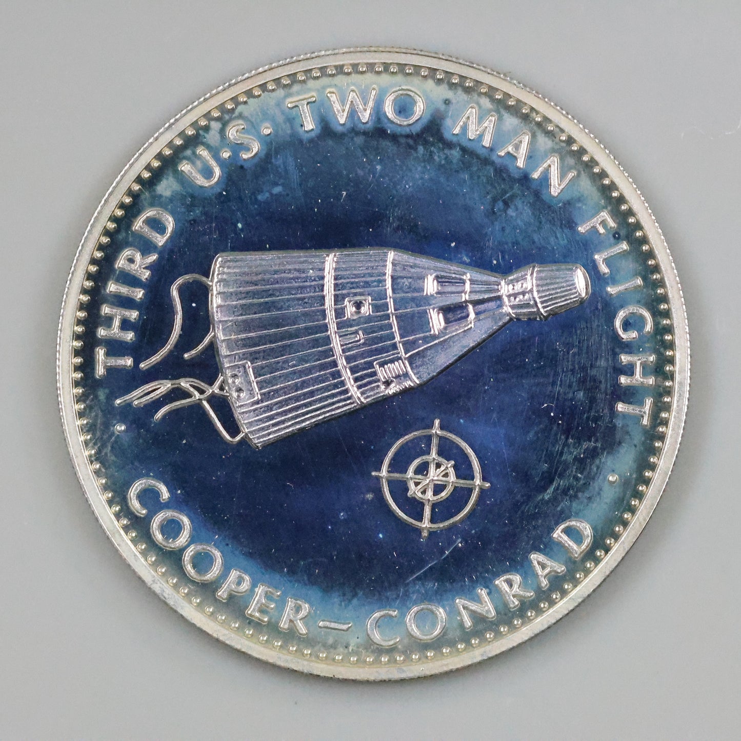 Danbury Mint Men In Space - Gemini V 3rd U.S. Two Man Flight Sterling Silver Proof Coin Medal