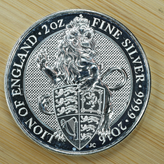 2016 GB 2 oz Silver Queens Beasts Lion of England Exact Coin Pictured