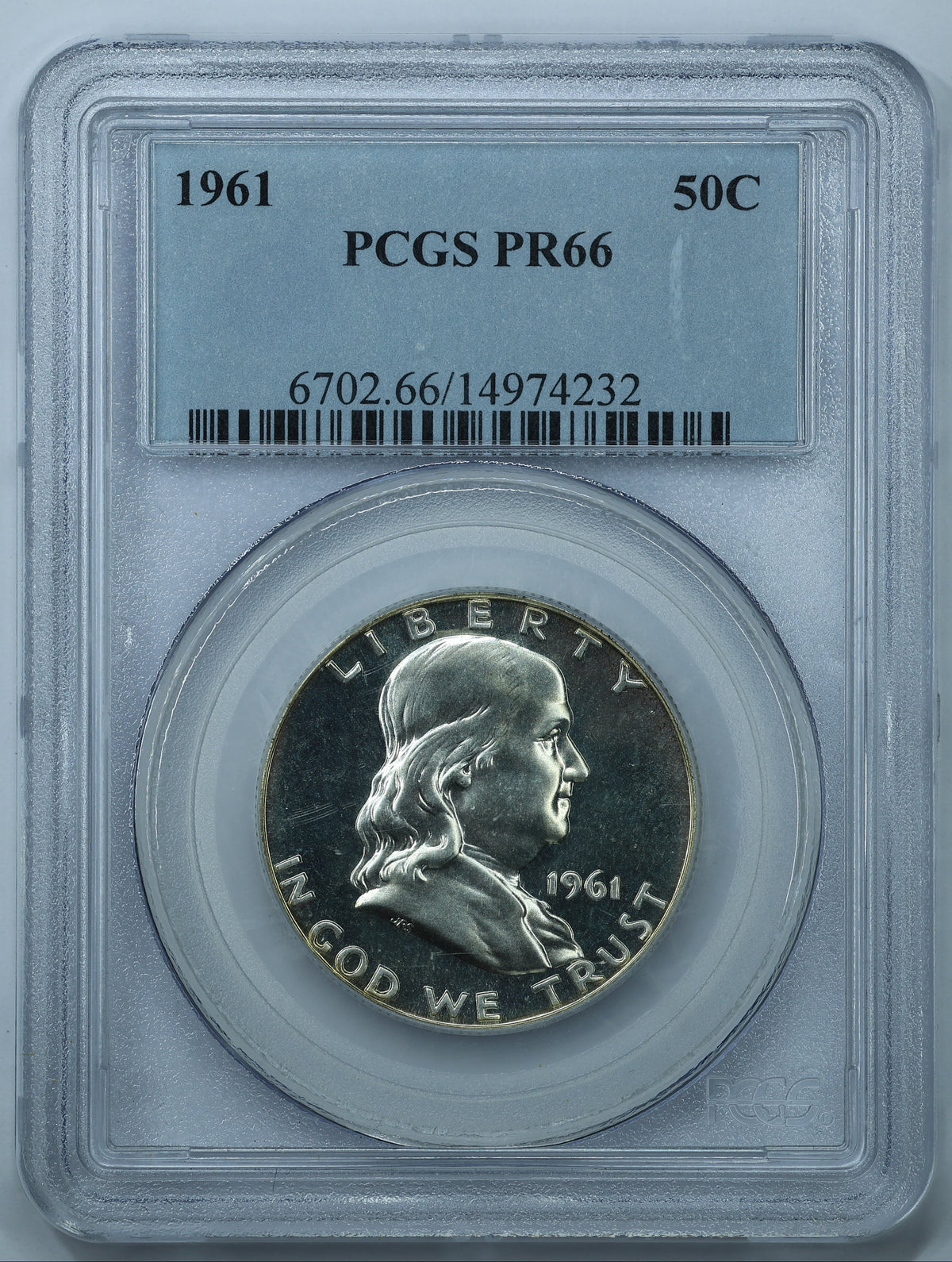 1961 Franklin Half Dollar 50c - PCGS PR66