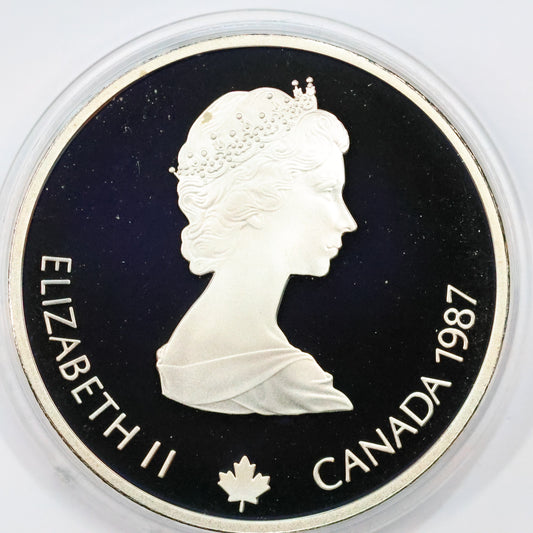 1987 Canada $20 .925 Fine Silver Calgary Winter Olympic Coin - Curling w/ Capsule