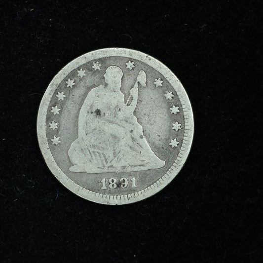 1891 Seated Liberty Silver Quarter Philadelphia