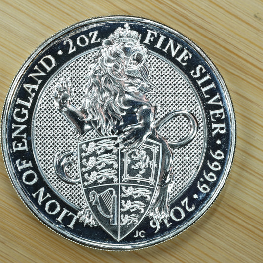 2016 GB 2 oz Silver Queens Beasts Lion of England Exact Coin Pictured
