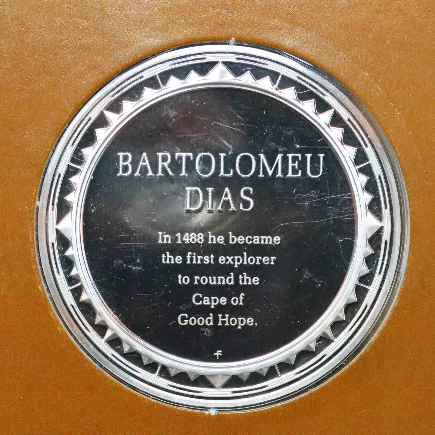Franklin Mint The Great Explorers STERLING SILVER Art Round - Bartolomeu Dias
