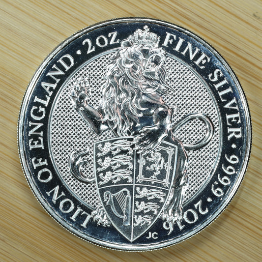 2016 GB 2 oz Silver Queens Beasts Lion of England Exact Coin Pictured