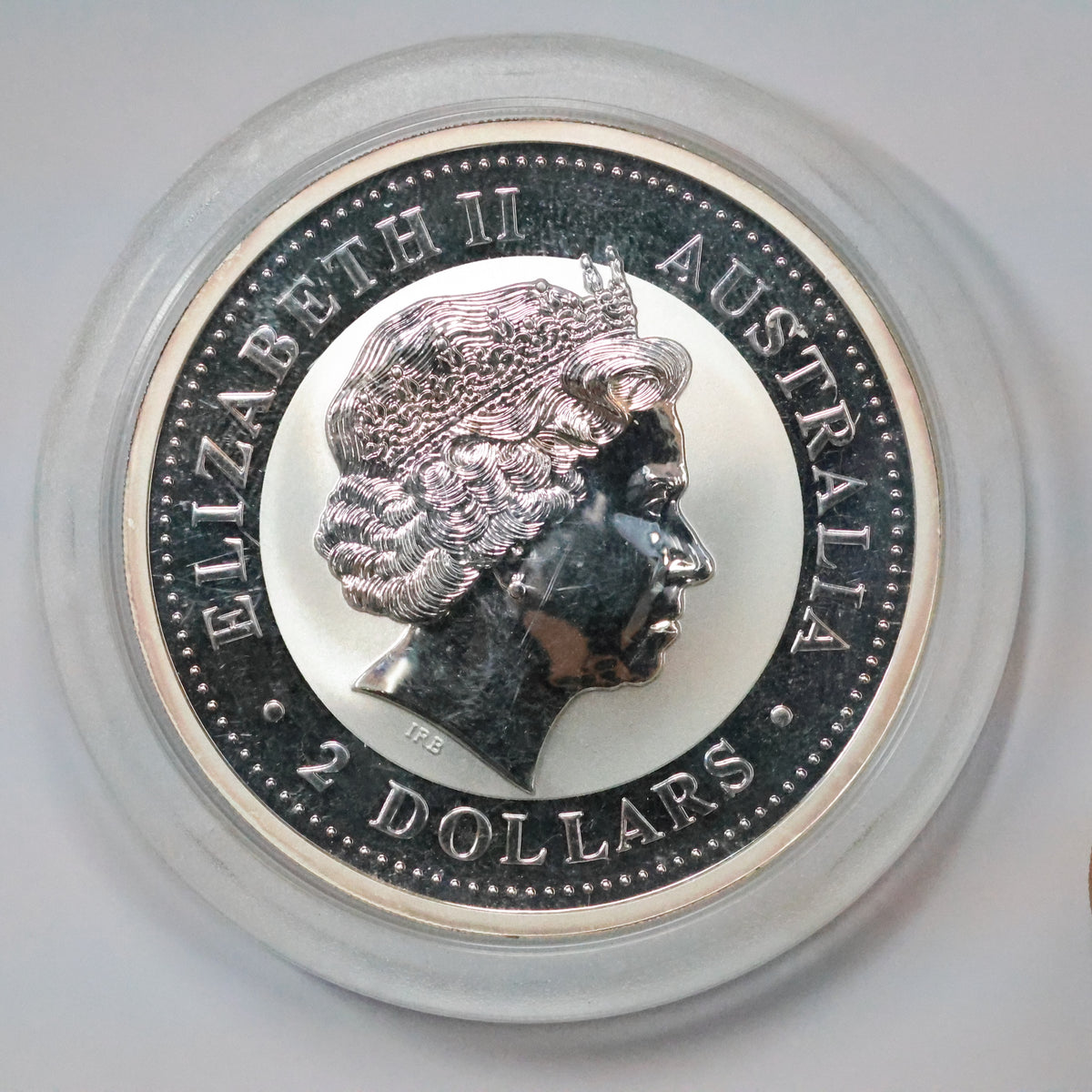 2004 2 oz Silver .9999 Fine Silver Australian Lunar Monkey $2 Coin w/ Capsule