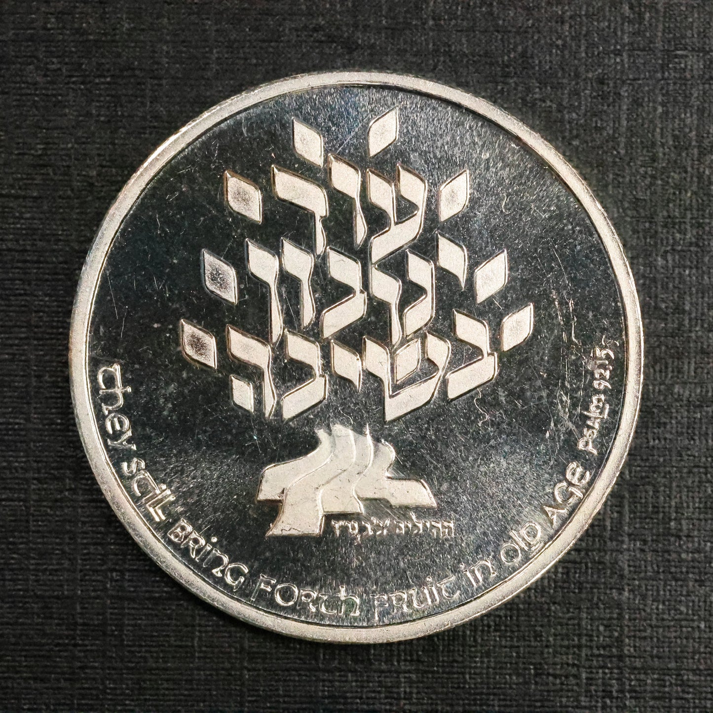 They Still Bring Forth Fruit In Old Age - Honor the Elders Israel Silver .935 Medal 22gr