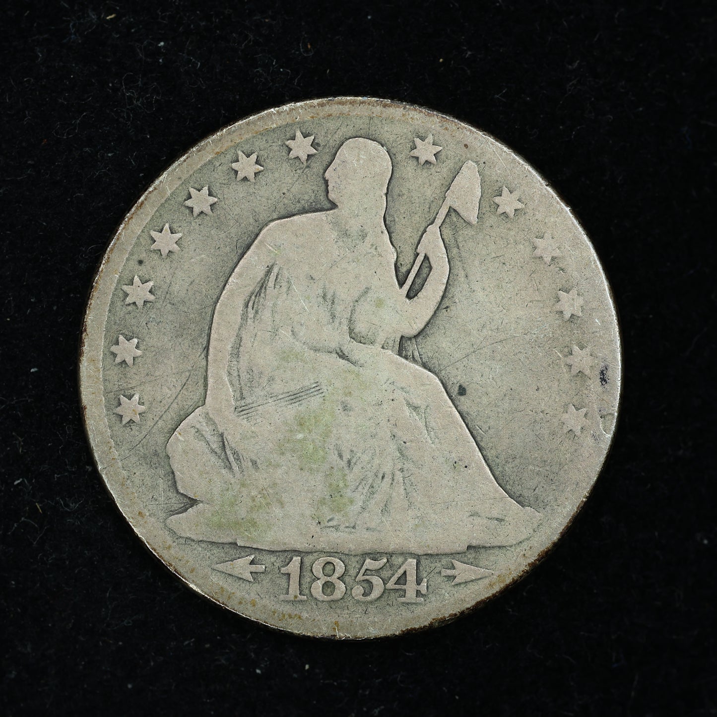 1854 Seated Liberty Silver Half Dollar Arrows