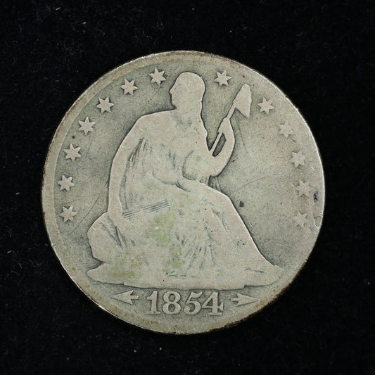 1854 Seated Liberty Silver Half Dollar Arrows