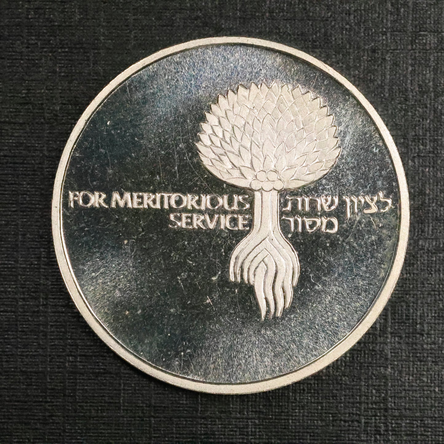 1982 Israel Retirees For Meritorious Service Silver .935 Medal 22gr