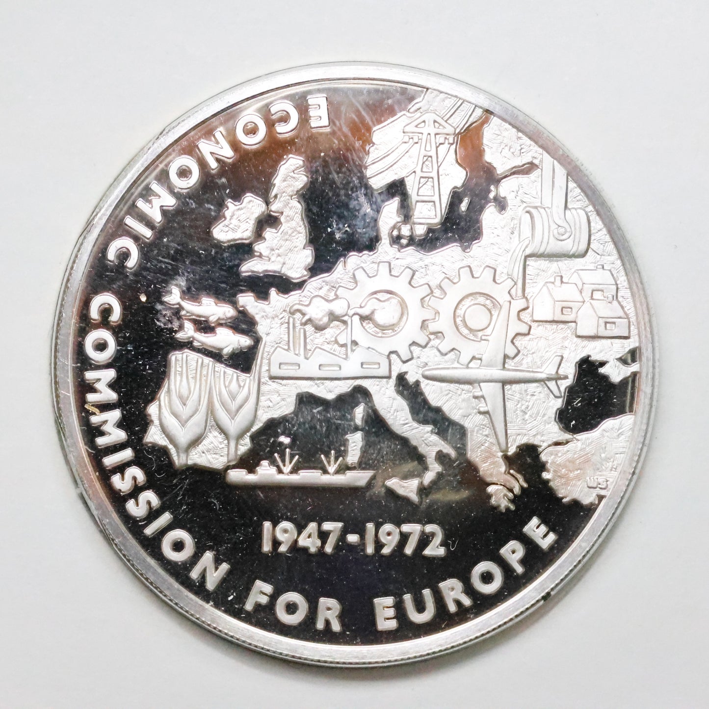 Franklin Mint United Nations STERLING SILVER Art Medals - Economic Commission for Europe