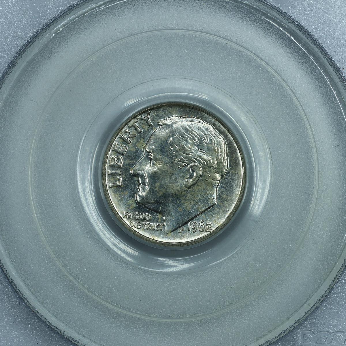 1962 D (Denver) Roosevelt Dime 10c - PCGS MS64 Old Sample Holder