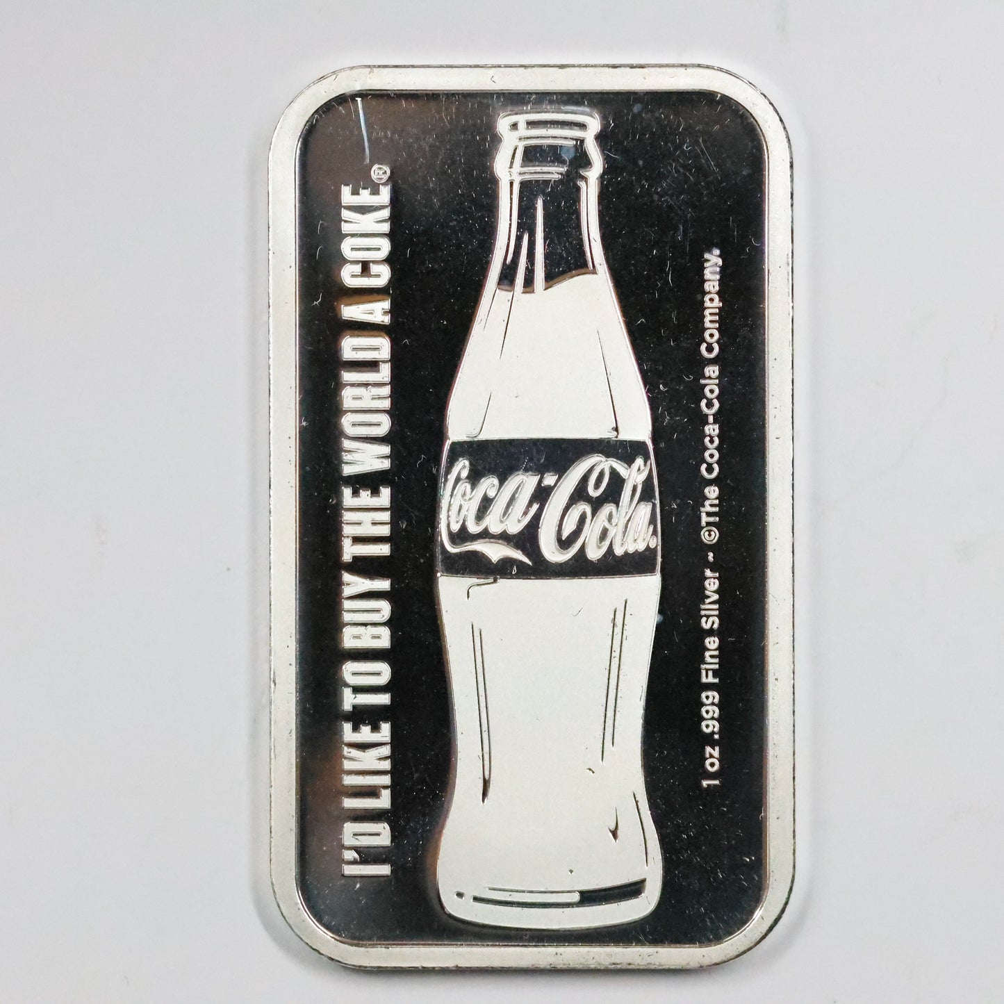 1 oz .999 Fine Silver Coca-Cola® Art Bar I'd Like to Buy the World a Coke