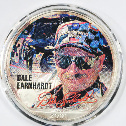 2001 1 oz .999 Fine Silver American Eagle Colorized - NASCAR Superstars - Dale Earnhardt