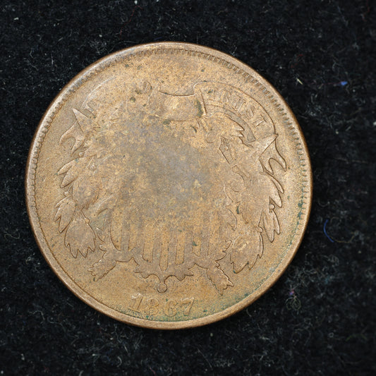 1867 2c Two Cent Piece United States