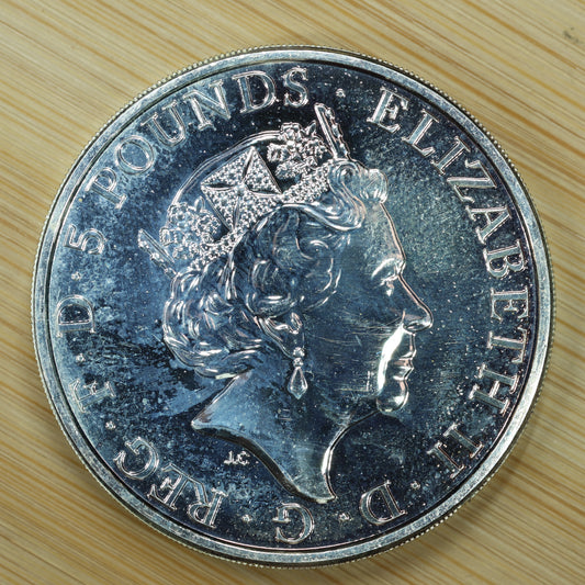 2017 GB 2 oz Silver Queens Beasts Red Dragon of Whales Exact Coin Pictured