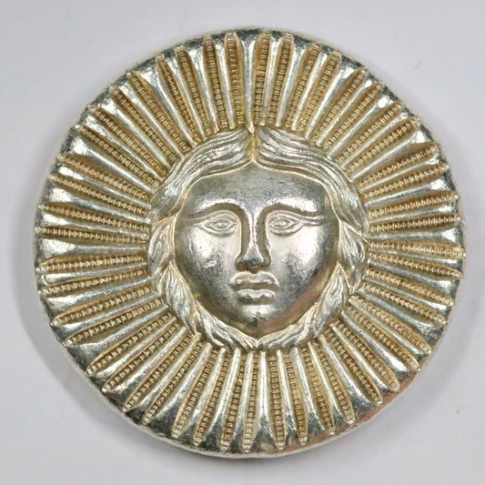 1 oz .999 Fine Silver - High Relief Sun Goddess by Mutiny Metals Hand Poured