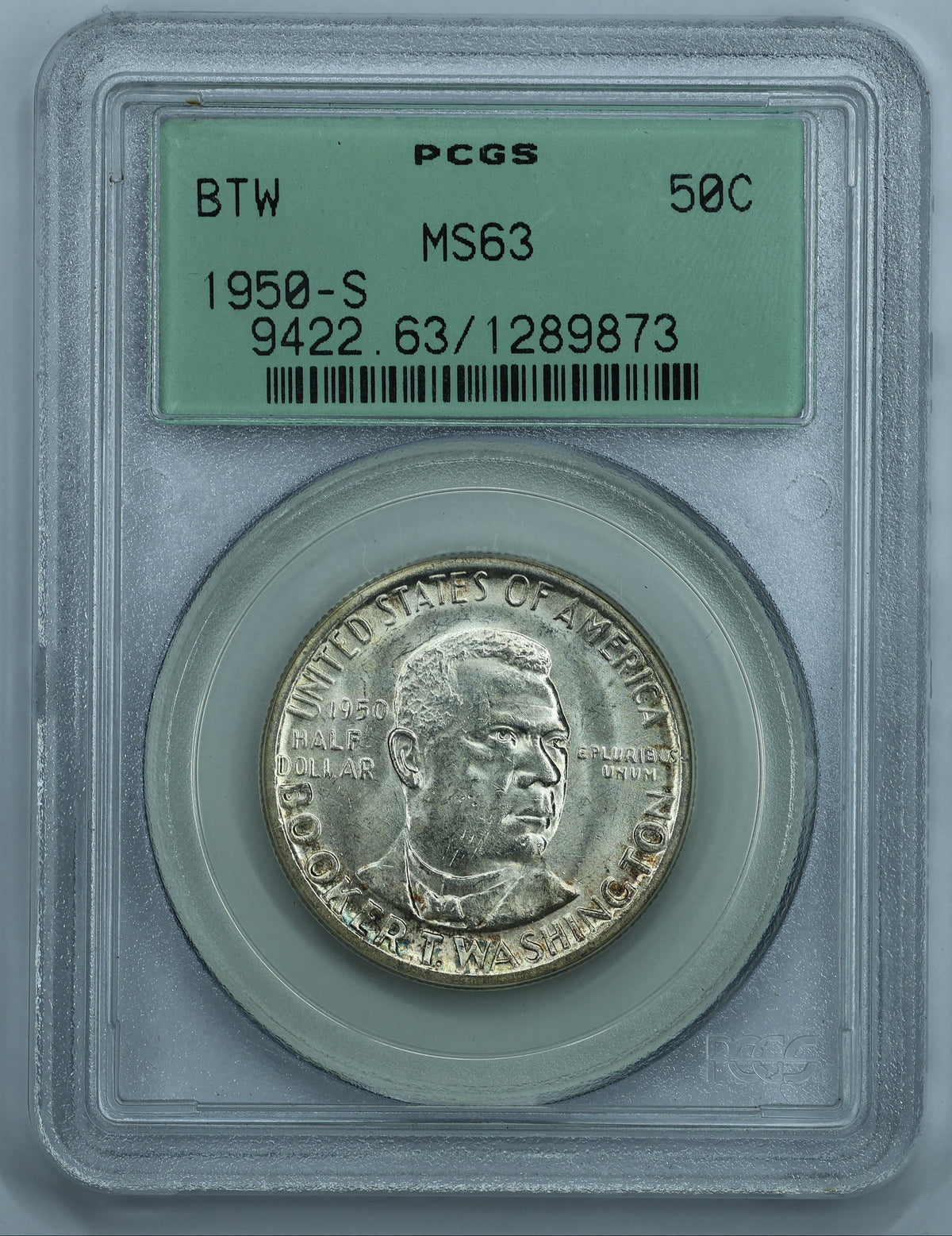 1950 S Booker T. Washington Half Dollar 50c Commemorative - PCGS MS63 OGH