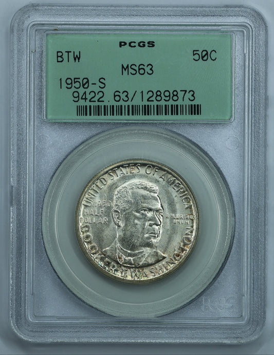 1950 S Booker T. Washington Half Dollar 50c Commemorative - PCGS MS63 OGH