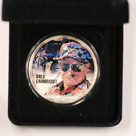 2001 1 oz .999 Fine Silver American Eagle Colorized - NASCAR Superstars - Dale Earnhardt