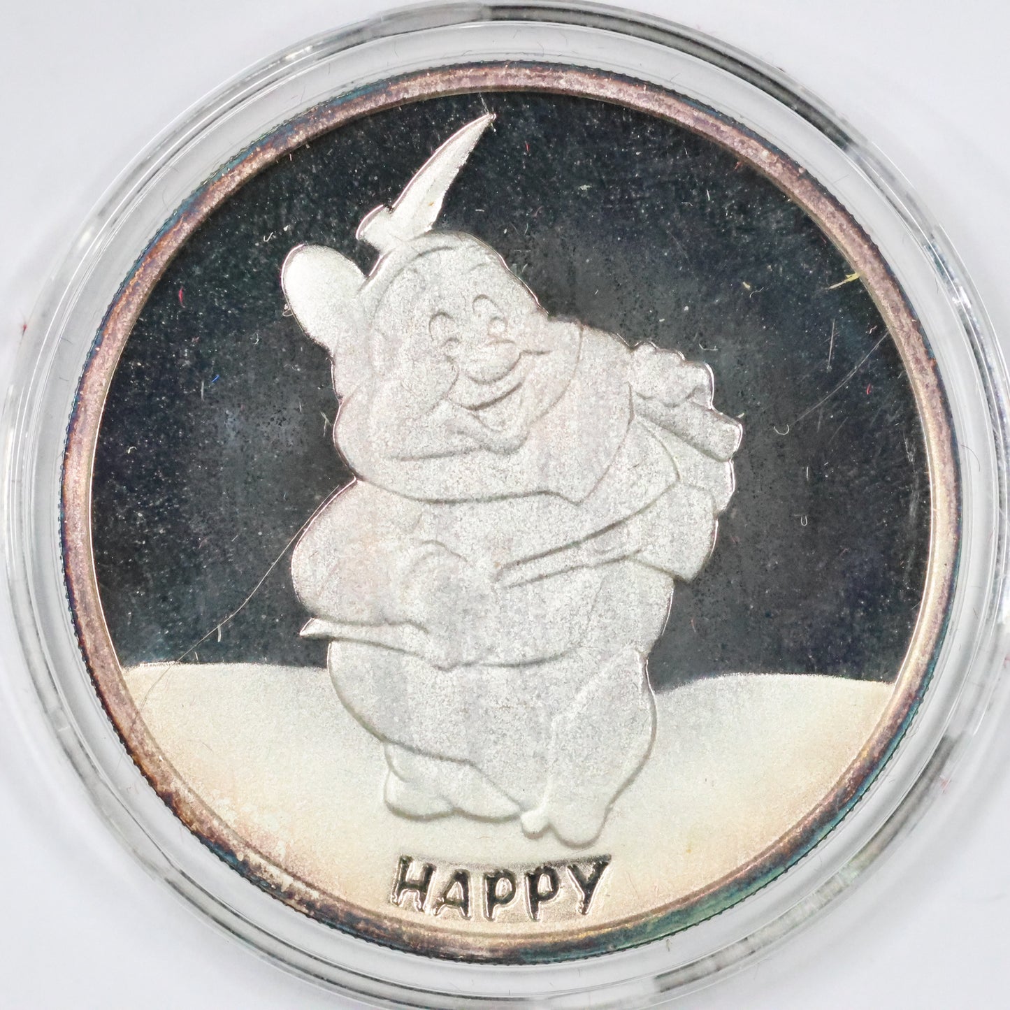 1 oz .999 Fine Silver - 1987 Snow White Disney 'Happy' w/ Box & COA