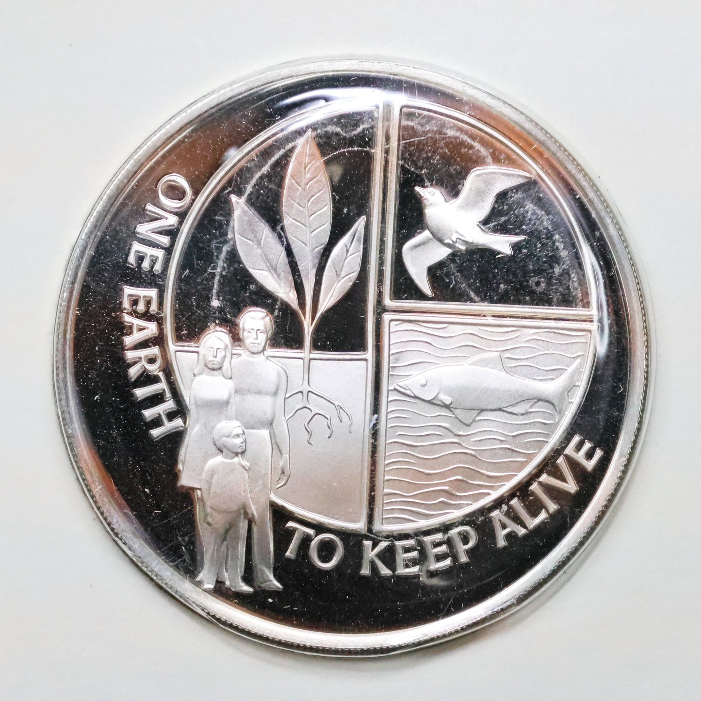 Franklin Mint United Nations STERLING SILVER Art Medals - One Earth to Keep Alive