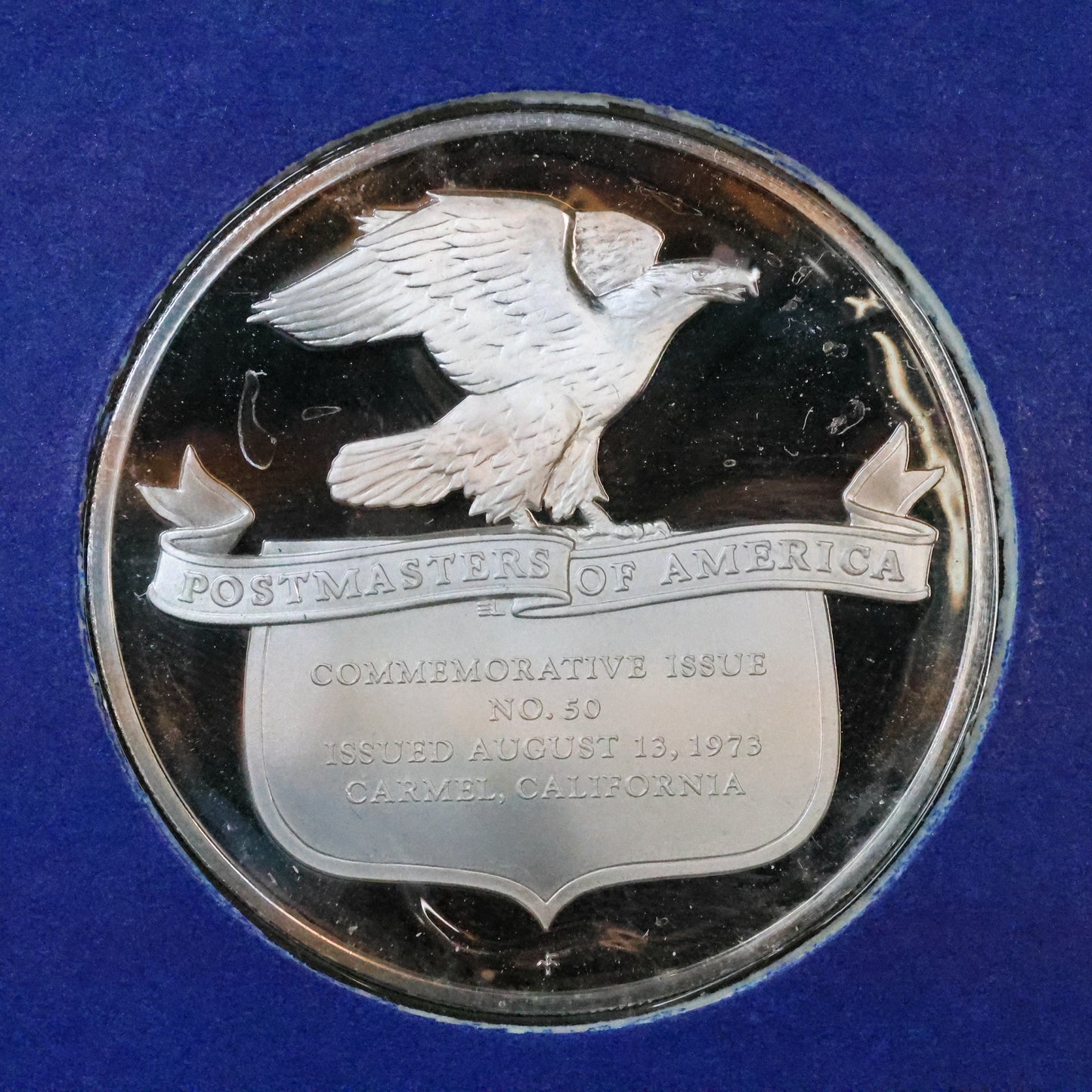 1973 Postmasters of America STERLING SILVER Art Round - No. 50 Robinson Jeffers