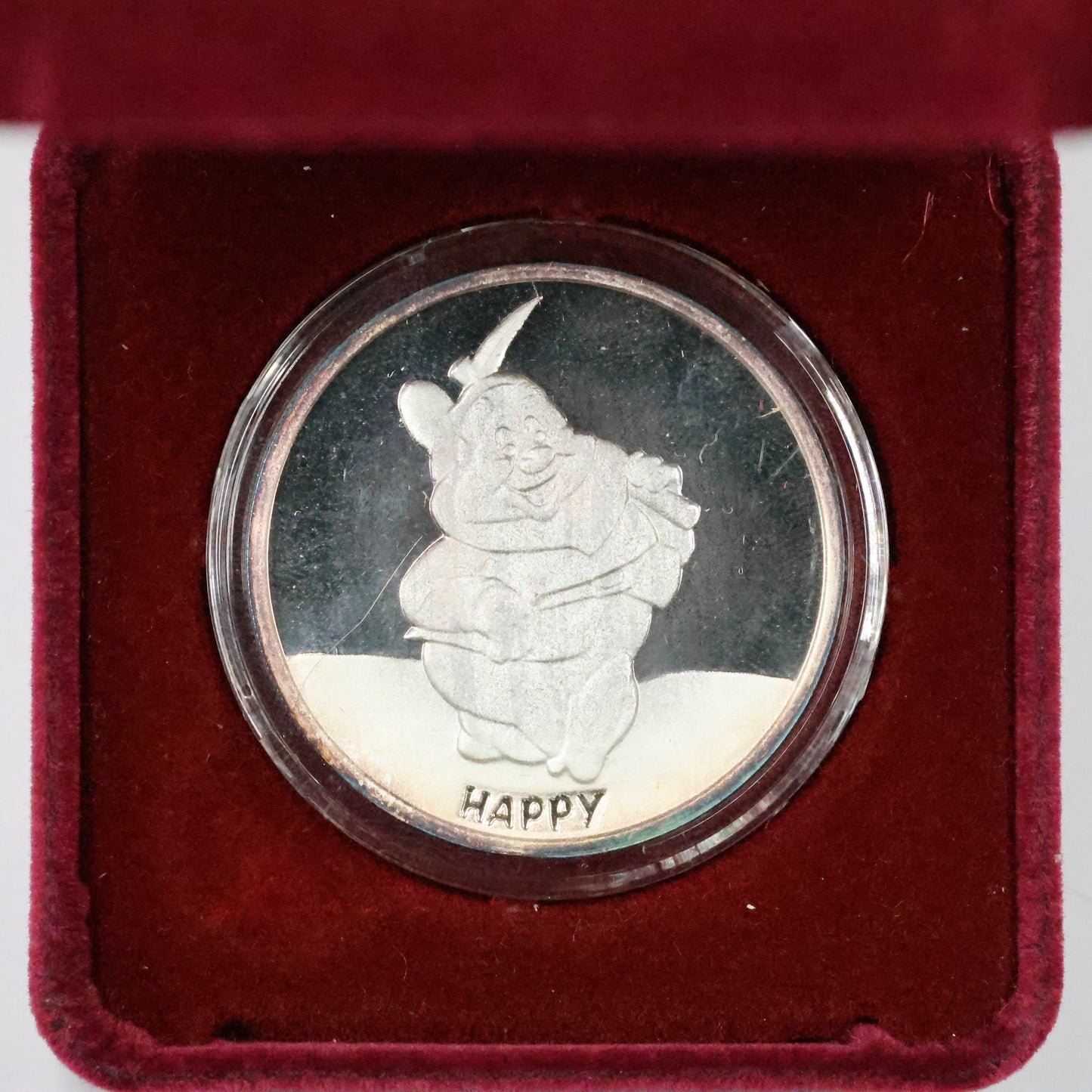 1 oz .999 Fine Silver - 1987 Snow White Disney 'Happy' w/ Box & COA