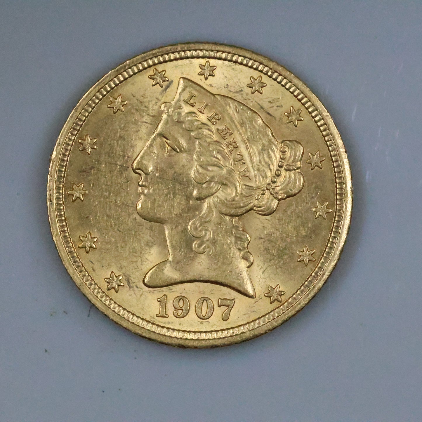 1907 (Philadelphia) $5 Liberty Head US Gold Half Eagle Coin